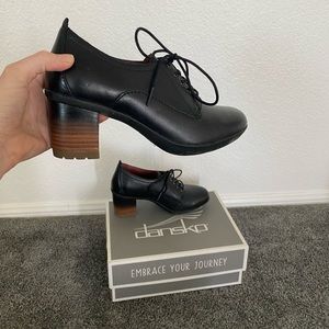 Dansko Pennie Waterproof Oxford Heels Burnished Black